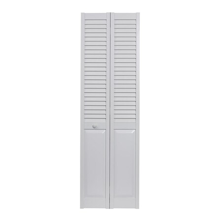 Perfectpatio 32 x 80 in. Seabrooke PVC Louver over Panel Bifold Door, White PE3034545